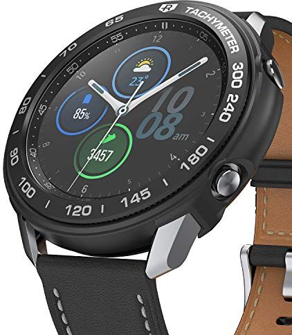 Ringke Air Sports + Bezel Styling Combo Compatibile con Cover Samsung Galaxy Watch 3 45mm, Custodia Antiurto TPU e Ghiera Anti Graffio 10-Black Nero