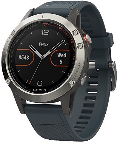 Garmin Fenix 5 Orologio Sportivo, Grigio/Blue