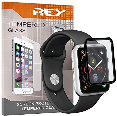 REY Pack 2X Pellicola salvaschermo 3D per Apple Watch Series 6 Series 5 Series 4 SE 44mm, Nero, Copertura Completa, Pellicola Protettiva Protezione Schermo, 3D / 4D / 5D