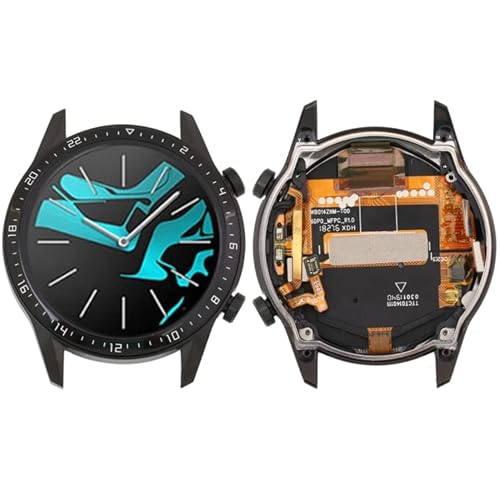 Generic Parti di Sostituzione dello smartwatch Assemblaggio Completo di Schermo e digitalizzatore LCD con Telaio per Huawei Watch GT 2 46mm Parti di Sostituzione dello smartwatch