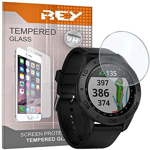 REY Pack 3X Pellicola salvaschermo per Garmin VIVOMOVE 3S 39mm Forerunner 245 Music Approach S60, Vetro temperato, di qualità Premium