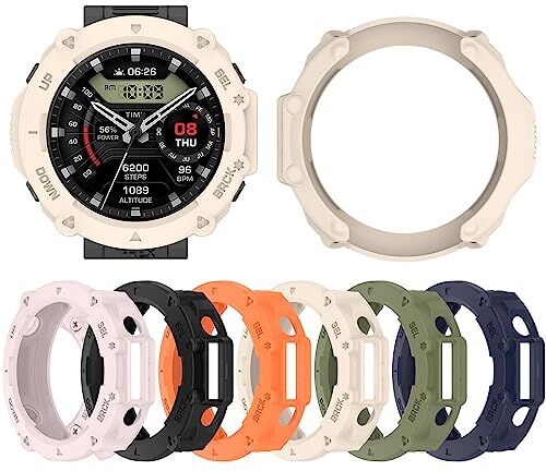 Generic Guarda Coperchio di protezione per Amazfit T-Rex Caso molle del silicone Orologio sportivo Ultra Protector antiurto telaio di protezione (green)