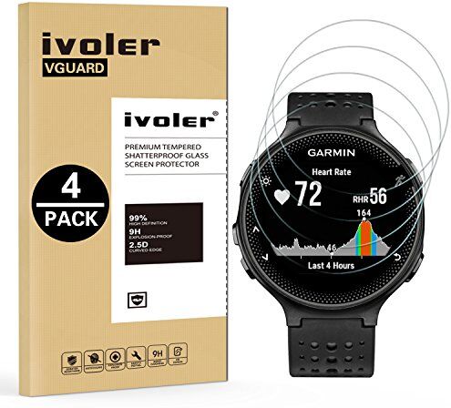 iVoler 4 Pezzi Pellicola Protettiva in Vetro Temperato per Suunto 9 Baro/Suunto 9 / Suunto 7 / D5 / Garmin Forerunner 235 225 630 620 220 230 / Polar Vantage M/V/V Titan