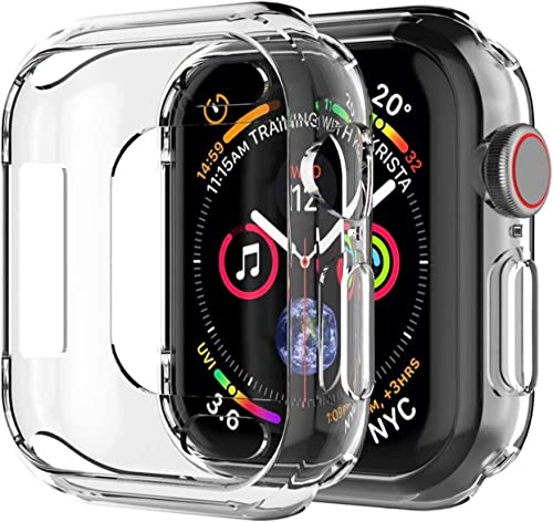 iVoler 3 Pezzi Chiaro Cover per Apple Watch 41mm Series 9/8 / 7, Custodia Trasparente, Ultra Sottile Morbida in Silicone TPU Flessibile Antiurto Anti-Graffio Protettiva Case per iWatch 41mm