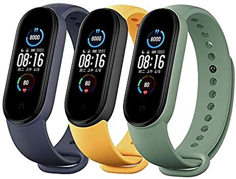 Xiaomi 29765 Mi Smart Band 5 Strap (3-Pack) Navy Blue-Yellow-Mint Green