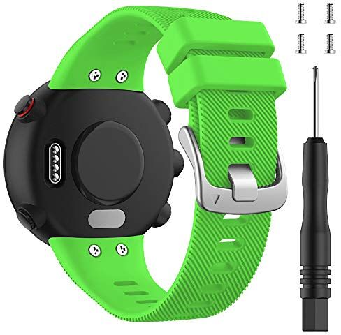 ACTECH Cinturino Compatibile per Garmin Forerunner 45 Cinturini, Garmin Forerunner 45S Cinturini, Garmin Swim 2 Cinturini, Silicone Cinturino di Ricambio Bracciale (Verde)