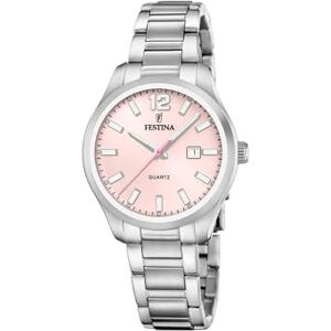 Festina Orologio Donna Analogico Acciaio Inossidabile 316L Argento Quarzo Vetro minerale alta resistenza Impermeabile 5 ATM Data F20737/2 Festina Orologio Donna Analogico Acciaio Inossidabile 316L Argento Quarzo Vetro minerale alta resistenza Impermeabile 5 ATM Data F20737/2