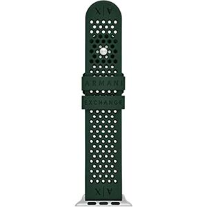 Armani Bracciale compatibile con Apple Watch, 42/44/45 mm 22 mm Silicone verde, Armani Bracciale compatibile con Apple Watch, 42/44/45 mm 22 mm Silicone verde,