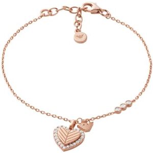 Giorgio Armani Bracciale donna in argento con chiusura a moschettone o a cursore, Rosa pesca Giorgio Armani Bracciale donna in argento con chiusura a moschettone o a cursore, Rosa pesca