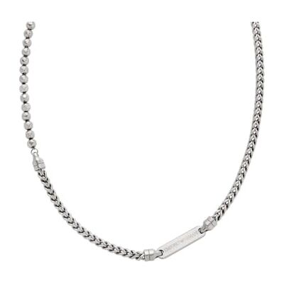 Emporio Armani Collana a catena da uomo in acciaio inossidabile con chiusura a moschettone Emporio Armani Collana a catena da uomo in acciaio inossidabile con chiusura a moschettone