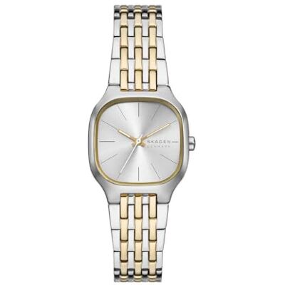 Skagen Orologio Mellem Lille per donna, movimento al quarzo a tre lancette con cinturino in acciaio inossidabile, 28 mm, Tono oro e argento Skagen Orologio Mellem Lille per donna, movimento al quarzo a tre lancette con cinturino in acciaio inossidabile, 28 mm, Tono oro e argento