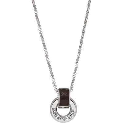 Emporio Armani Collana da uomo in acciaio inossidabile con chiusura a moschettone, Argento sonico Emporio Armani Collana da uomo in acciaio inossidabile con chiusura a moschettone, Argento sonico