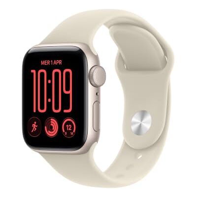 Apple Watch SE 3 GPS 40 mm Smartwatch Cassa in alluminio galassia con Cinturino Sport sabbia S/M Apple Watch SE 3 GPS 40 mm Smartwatch Cassa in alluminio galassia con Cinturino Sport sabbia S/M