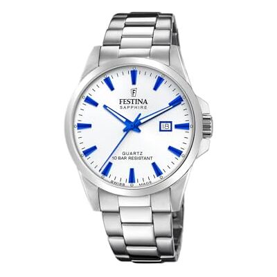 Festina Swiss Made Orologio Uomo in Acciaio Inox. 316l Argentato Festina Swiss Made Orologio Uomo in Acciaio Inox. 316l Argentato