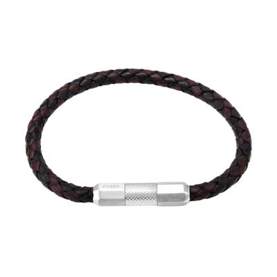 Fossil Bracciale da uomo in pelle o acciaio inossidabile con chiusura regolabile Fossil Bracciale da uomo in pelle o acciaio inossidabile con chiusura regolabile