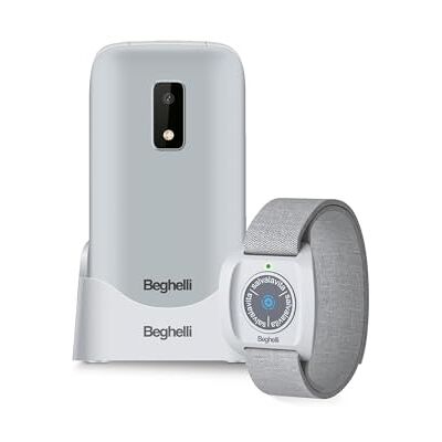 Beghelli Telefono Salvavita e Braccialetto, Salvalavita Phone SLV30N GPS Plus + Salvalavita Braccialetto SLV Band Plus, SOS con GPS, Tasto Emergenza, Chiamata Rapida, Display 2.8” (Colore Grigio) Beghelli Telefono Salvavita e Braccialetto, Salvalavita Phone SLV30N GPS Plus + Salvalavita Braccialetto SLV Band Plus, SOS con GPS, Tasto Emergenza, Chiamata Rapida, Display 2.8” (Colore Grigio)