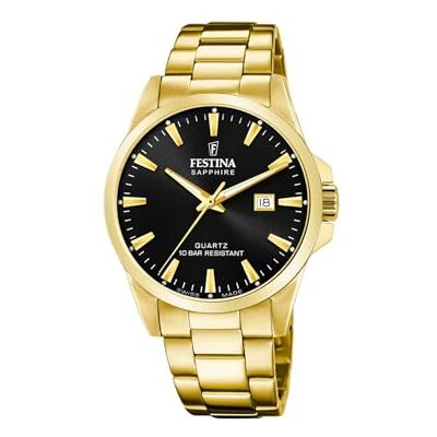 Festina Swiss Made Orologio Uomo in Acciaio Inossidabile 316l Dorato Festina Swiss Made Orologio Uomo in Acciaio Inossidabile 316l Dorato