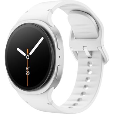 MoKo Cinturino Sportivo per Samsung Galaxy Watch 8 40mm 44mm/Galaxy Watch 8 Classic 46mm, Cinturino di Ricambio in Morbido Silicone per Uomo Donna, M/L, Bianco MoKo Cinturino Sportivo per Samsung Galaxy Watch 8 40mm 44mm/Galaxy Watch 8 Classic 46mm, Cinturino di Ricambio in Morbido Silicone per Uomo Donna, M/L, Bianco