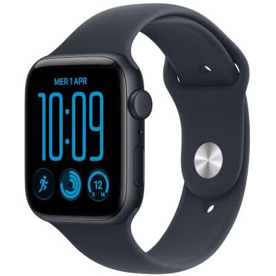 Apple Watch SE 3 GPS + Cellular 44 mm Cassa in alluminio mezzanotte con Cinturino Sport blu marino S/M Apple Watch SE 3 GPS + Cellular 44 mm Cassa in alluminio mezzanotte con Cinturino Sport blu marino S/M