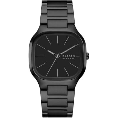 Skagen Orologio Mellem da uomo, movimento al quarzo a tre lancette con cinturino in acciaio inossidabile, 40 mm, Nero Skagen Orologio Mellem da uomo, movimento al quarzo a tre lancette con cinturino in acciaio inossidabile, 40 mm, Nero
