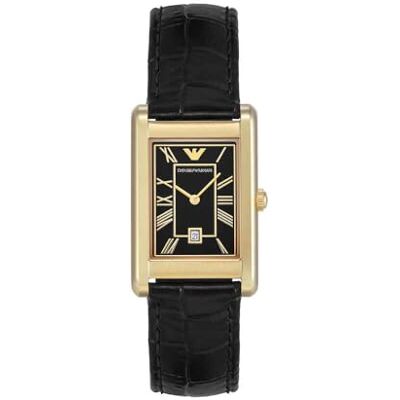 Emporio Armani Orologio Analogico al Quarzo Uomo con Cinturino in Pelle , Nero Opaco, 25 mm Emporio Armani Orologio Analogico al Quarzo Uomo con Cinturino in Pelle , Nero Opaco, 25 mm