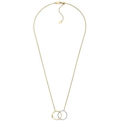 Giorgio Armani Collana con pendente Uomo in acciaio inossidabile bicolore con chiusura a moschettone, Tono oro e argento Giorgio Armani Collana con pendente Uomo in acciaio inossidabile bicolore con chiusura a moschettone, Tono oro e argento