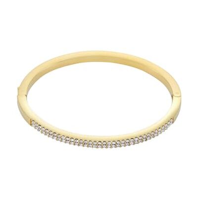 Fossil Bracciale da donna in acciaio inossidabile con chiusura a pulsante, Oro lucido Fossil Bracciale da donna in acciaio inossidabile con chiusura a pulsante, Oro lucido
