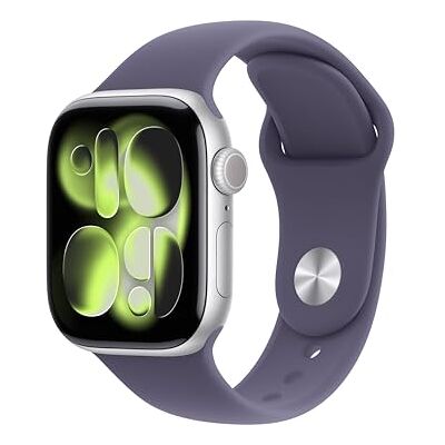 Apple Watch Series 11 GPS, Cassa 42 mm in alluminio color argento con Cinturino Sport viola nebbia S/M Apple Watch Series 11 GPS, Cassa 42 mm in alluminio color argento con Cinturino Sport viola nebbia S/M