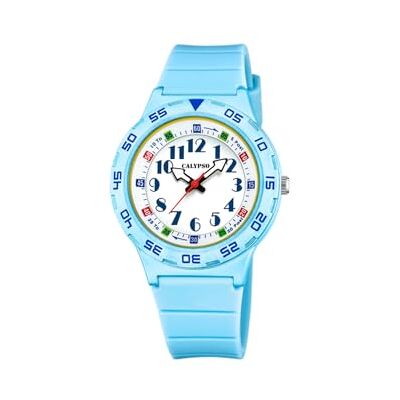 CALYPSO Orologio Analogico Bambino in Caucciù Blu Movimento al Quarzo Orologio Infantile Vetro ad Alta Resistenza Resistente all’Acqua 10 ATM K5828/2 CALYPSO Orologio Analogico Bambino in Caucciù Blu Movimento al Quarzo Orologio Infantile Vetro ad Alta Resistenza Resistente all’Acqua 10 ATM K5828/2