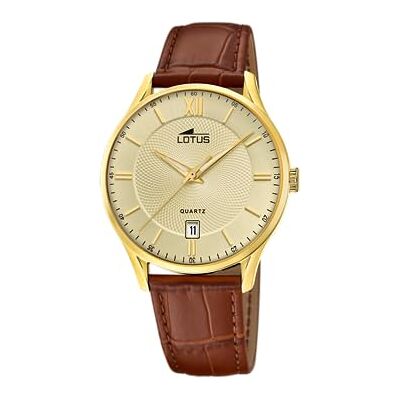 Lotus Orologio Uomo Analogico in Acciaio Inossidabile e Pelle Marrone Lotus Orologio Uomo Analogico in Acciaio Inossidabile e Pelle Marrone