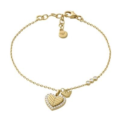 Giorgio Armani Bracciale donna in argento con chiusura a moschettone o a cursore, Oro giallo Tone Giorgio Armani Bracciale donna in argento con chiusura a moschettone o a cursore, Oro giallo Tone