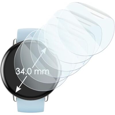 KARYLAX (6 pellicole protettive antigraffio, pellicola protettiva compatibile per orologio collegato con schermo curvo (circolare, 34 mm) KARYLAX (6 pellicole protettive antigraffio, pellicola protettiva compatibile per orologio collegato con schermo curvo (circolare, 34 mm)