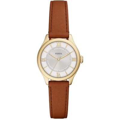 Fossil Orologio Gilmore per donna, Movimento al quarzo a tre lancette con cinturino in acciaio inossidabile o in pelle Fossil Orologio Gilmore per donna, Movimento al quarzo a tre lancette con cinturino in acciaio inossidabile o in pelle