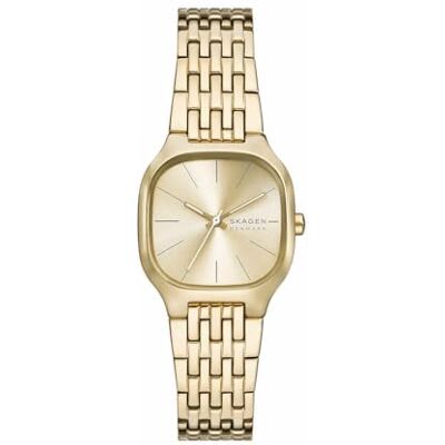 Skagen Orologio Mellem Lille per donna, movimento al quarzo a tre lancette con cinturino in acciaio inossidabile, 28 mm, Tono oro Skagen Orologio Mellem Lille per donna, movimento al quarzo a tre lancette con cinturino in acciaio inossidabile, 28 mm, Tono oro