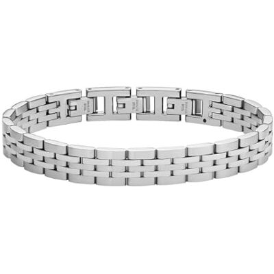 Fossil bracciale da uomo in acciaio inossidabile o pelle con chiusura a libro Fossil bracciale da uomo in acciaio inossidabile o pelle con chiusura a libro