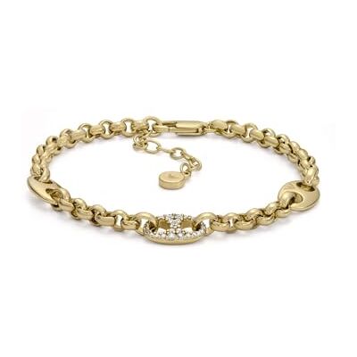 Giorgio Armani Bracciale da donna in acciaio inossidabile o ottone con chiusura a moschettone tono oro Giorgio Armani Bracciale da donna in acciaio inossidabile o ottone con chiusura a moschettone tono oro
