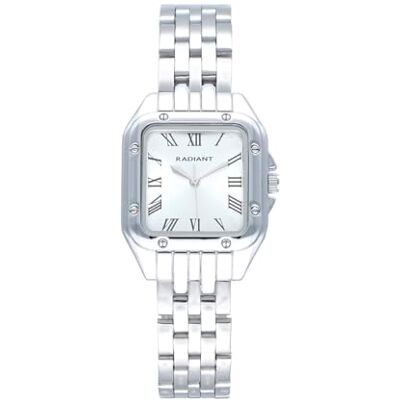 Radiant Collezione Bahamas Orologio analogico. Orologio da polso per donna. Orologio da bracciale con quadrante argento e cinturino in acciaio. Dimensioni 28 mm. 3ATM. Radiant Collezione Bahamas Orologio analogico. Orologio da polso per donna. Orologio da bracciale con quadrante argento e cinturino in acciaio. Dimensioni 28 mm. 3ATM.