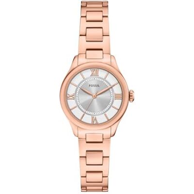 Fossil Orologio Gilmore per donna, Movimento al quarzo a tre lancette con cinturino in acciaio inossidabile o in pelle Fossil Orologio Gilmore per donna, Movimento al quarzo a tre lancette con cinturino in acciaio inossidabile o in pelle