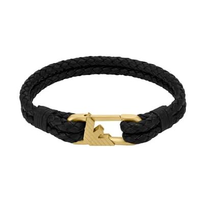 Emporio Armani Bracciale da uomo in acciaio inossidabile o in pelle con chiusura a maglie Emporio Armani Bracciale da uomo in acciaio inossidabile o in pelle con chiusura a maglie