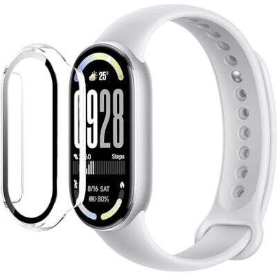 PHONILLICO Cover compatibile per Xiaomi Smart Band 10 Protezione rigida Custodia trasparente Vetro temperato smartwatch PHONILLICO Cover compatibile per Xiaomi Smart Band 10 Protezione rigida Custodia trasparente Vetro temperato smartwatch