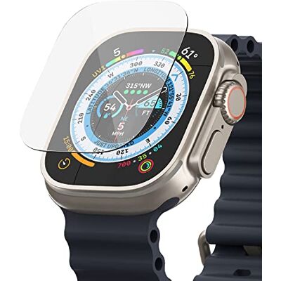 Ringke Glass per Pellicola Apple Watch Ultra 4/3 / 2/1 4 pezzi, vetro temperato, trasparente, facile installazione Ringke Glass per Pellicola Apple Watch Ultra 4/3 / 2/1 4 pezzi, vetro temperato, trasparente, facile installazione