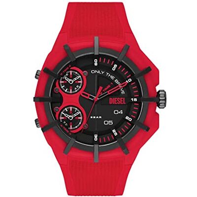 Diesel Orologio Framed da uomo, movimento a tre lancette, cassa in nylon multi da 51 mm con cinturino in silicone, Diesel Orologio Framed da uomo, movimento a tre lancette, cassa in nylon multi da 51 mm con cinturino in silicone,