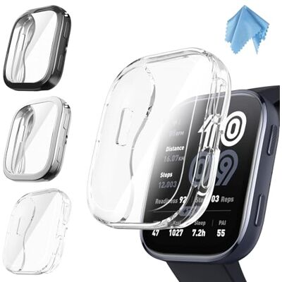 FINTIE 3 Pezzi Cover per Amazfit Bip 6, Protezione Morbide TPU Custodia con Pellicola Protettiva FINTIE 3 Pezzi Cover per Amazfit Bip 6, Protezione Morbide TPU Custodia con Pellicola Protettiva