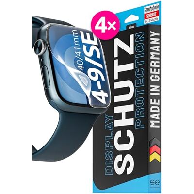 smart engineered 3D Pellicola protettiva per schermo per Apple Watch 40mm / 41mm [4 pezzi Transparente, Case-friendly, Non Vetro Temperato ma Pellicola Protettiva TPU smart engineered 3D Pellicola protettiva per schermo per Apple Watch 40mm / 41mm [4 pezzi Transparente, Case-friendly, Non Vetro Temperato ma Pellicola Protettiva TPU