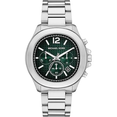 Michael Kors Orologio Sage da uomo, movimento cronografo al quarzo 44 mm con cinturino in acciaio inossidabile, 44 mm, Set di toni argento Michael Kors Orologio Sage da uomo, movimento cronografo al quarzo 44 mm con cinturino in acciaio inossidabile, 44 mm, Set di toni argento