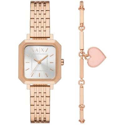 Armani Orologio da donna, Quarzo Movimento a tre lancette e cassa da 27 mm con cinturino in acciaio inossidabile Armani Orologio da donna, Quarzo Movimento a tre lancette e cassa da 27 mm con cinturino in acciaio inossidabile
