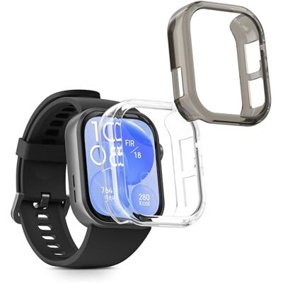 kwmobile Set 2x Custodia Smartwatch Compatibile con Huawei Watch Fit 3 Cover Case Trasparente Protezione Orologio Fitness trasparente/nero kwmobile Set 2x Custodia Smartwatch Compatibile con Huawei Watch Fit 3 Cover Case Trasparente Protezione Orologio Fitness trasparente/nero