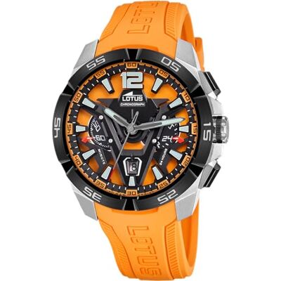 Lotus Orologio Uomo Analogico in Acciaio Inossidabile e Gomma Arancione Lotus Orologio Uomo Analogico in Acciaio Inossidabile e Gomma Arancione