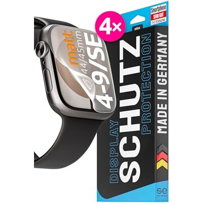 smart engineered 3D Pellicola protettiva per schermo per Apple Watch 44 / 45mm antiriflesso [4 pezzi Opaco, Case-friendly, Non Vetro Temperato ma Pellicola Protettiva TPU smart engineered 3D Pellicola protettiva per schermo per Apple Watch 44 / 45mm antiriflesso [4 pezzi Opaco, Case-friendly, Non Vetro Temperato ma Pellicola Protettiva TPU
