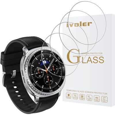 iVoler 4 Pezzi Vetro Temperato per Samsung Galaxy Watch 8 Classic 46mm, Pellicola Protettiva Protezione Schermo Anti Graffio, Durezza 9H, Anti-Impronte, HD Chiaro, Senza Bolle iVoler 4 Pezzi Vetro Temperato per Samsung Galaxy Watch 8 Classic 46mm, Pellicola Protettiva Protezione Schermo Anti Graffio, Durezza 9H, Anti-Impronte, HD Chiaro, Senza Bolle